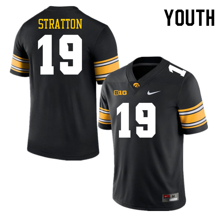 Youth #19 Jackson Stratton Iowa Hawkeyes College Football Jerseys Stitched-Black